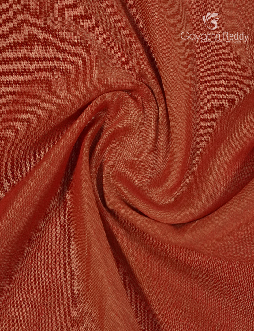 Pure Narayanpet Cotton Saree in Rust