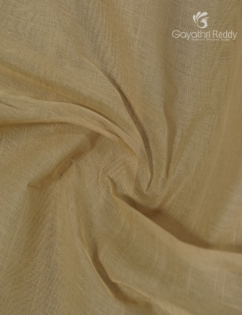 Pure Handloom Cotton Saree in Light Beige