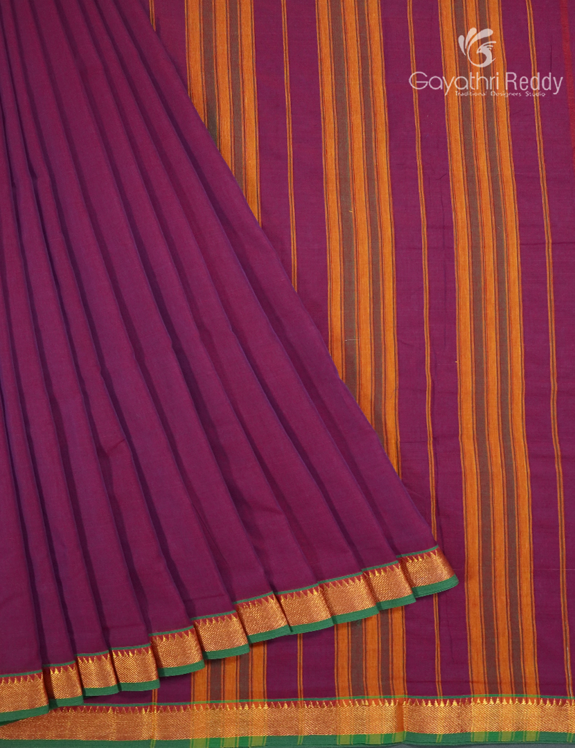 Pure Narayanpet Cotton Saree in Magenta