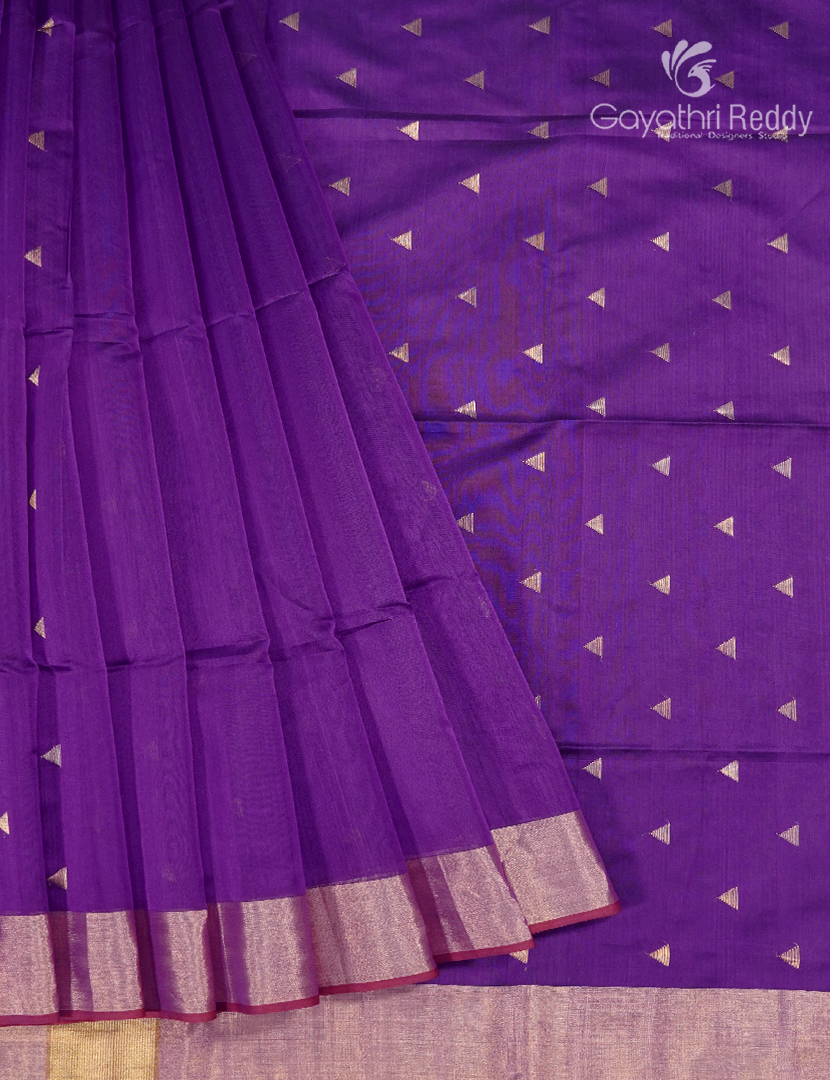 Pure Chanderi Sico Saree in Purple