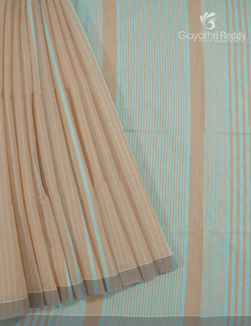 Pure Handloom Cotton Saree in Sandalwood