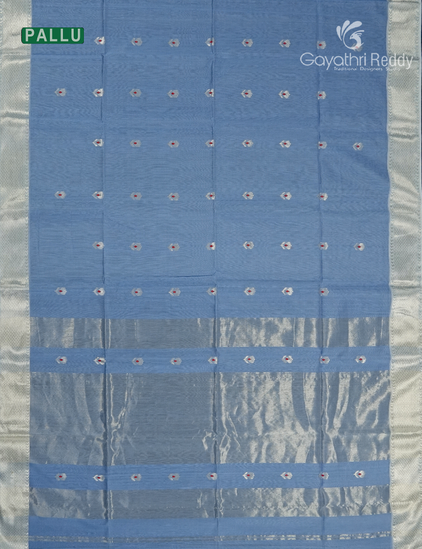 Pure Chanderi Sico Saree in Powder Blue