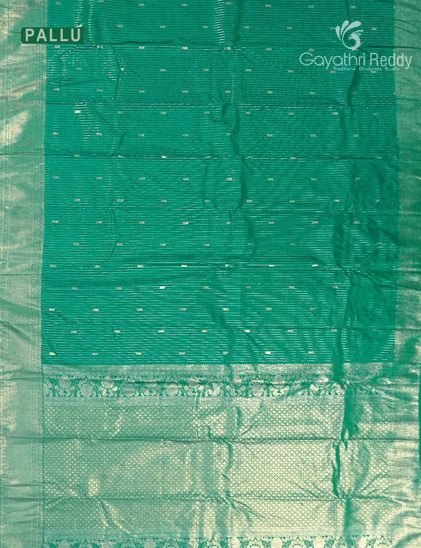 Semi Kanchipuram Silk Saree in Rama Green