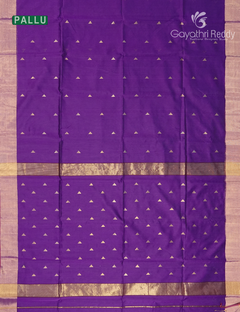 Pure Chanderi Sico Saree in Purple