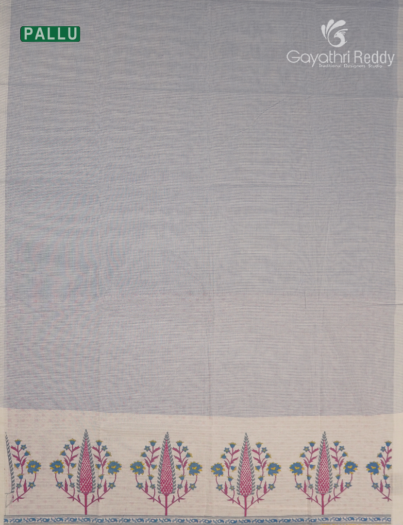 Pure Kanchi Cotton Printed Saree in Blue
