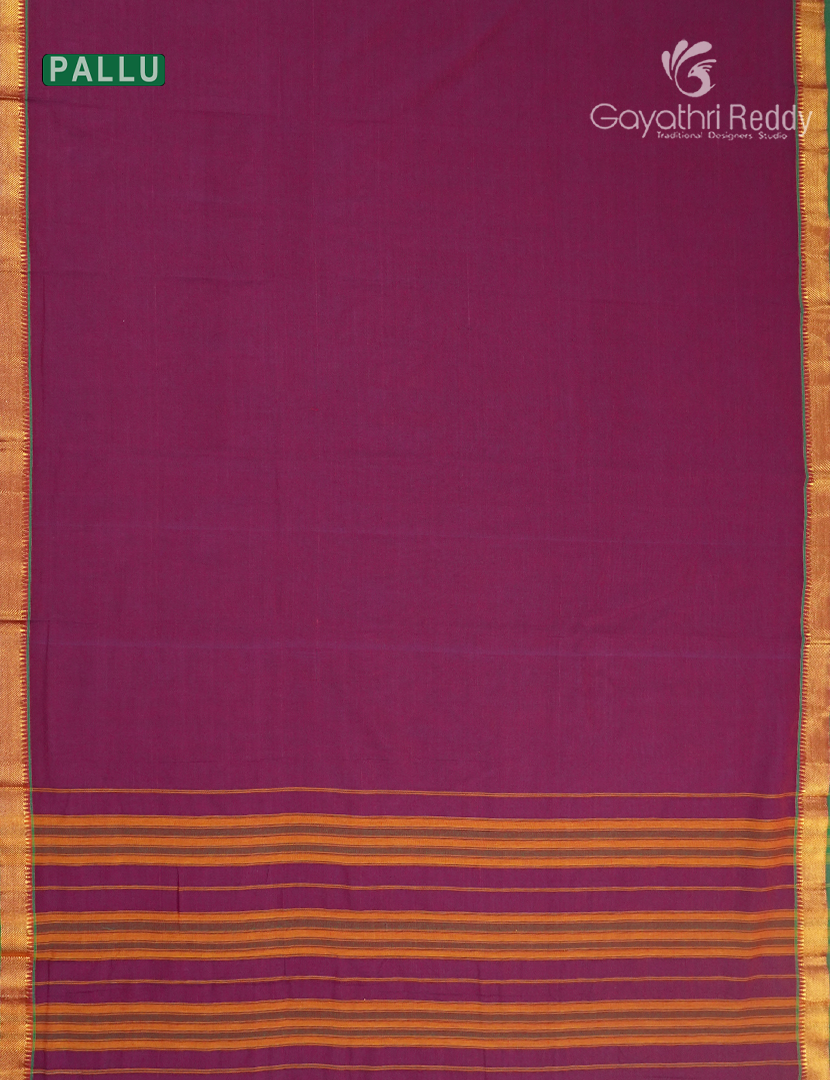Pure Narayanpet Cotton Saree in Magenta