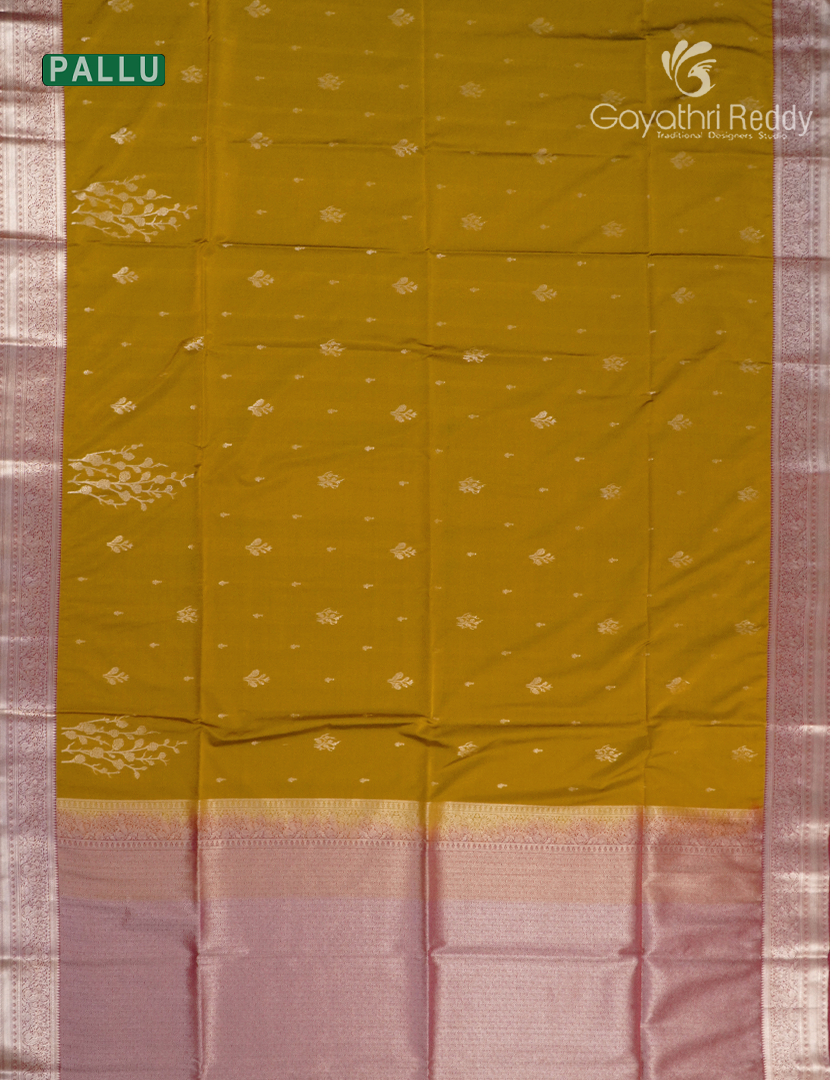 Soft Silk Saree in Deep Mustard and Deep Pink