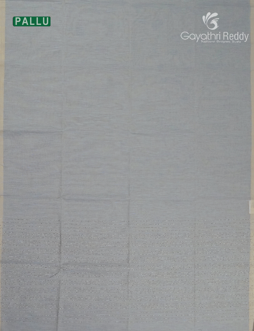 Pure Handloom Cotton Saree in Light Grey