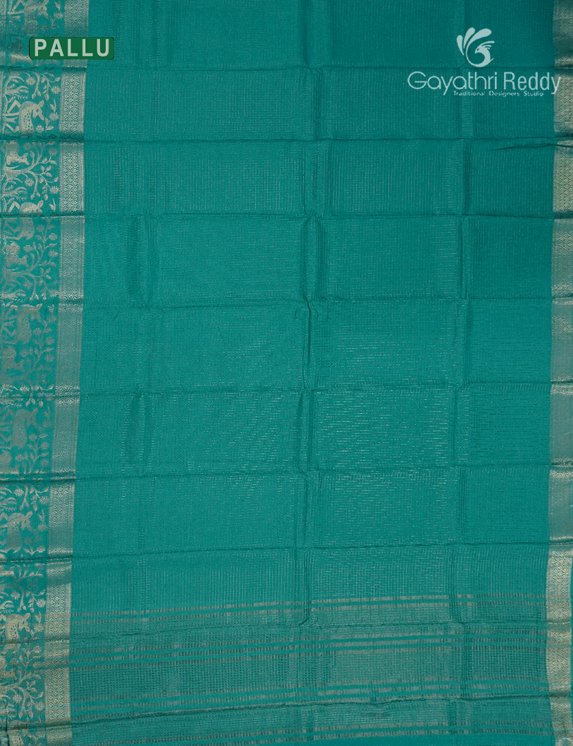 Semi Mysore Crepe Saree in Sea Foam Green