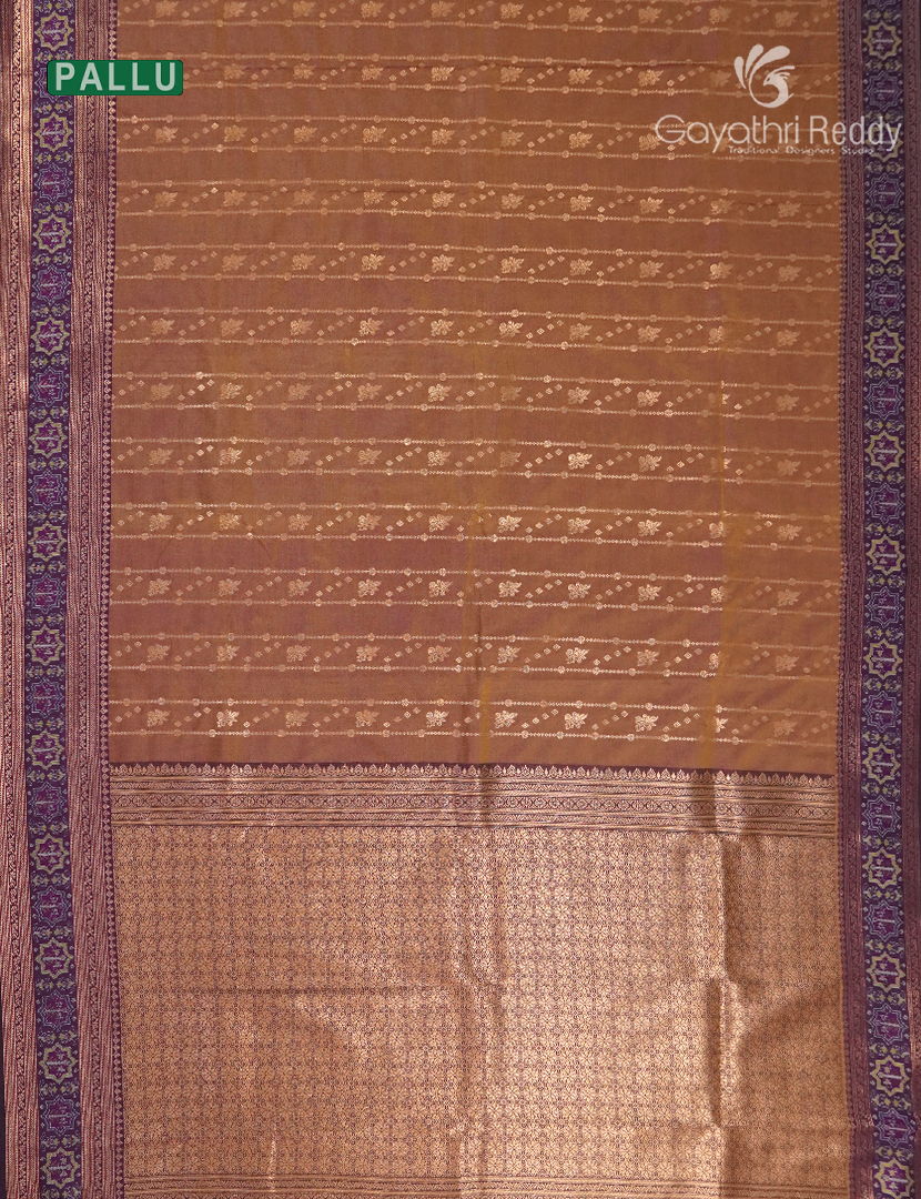 Semi Kanchipuram Art Silk Saree in Copper