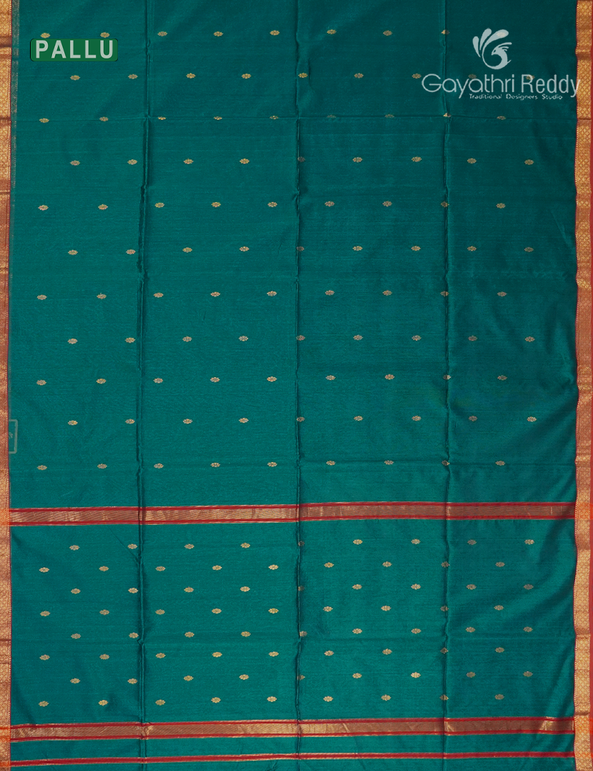 Pure Chanderi Sico Saree in Deep Rama  Green