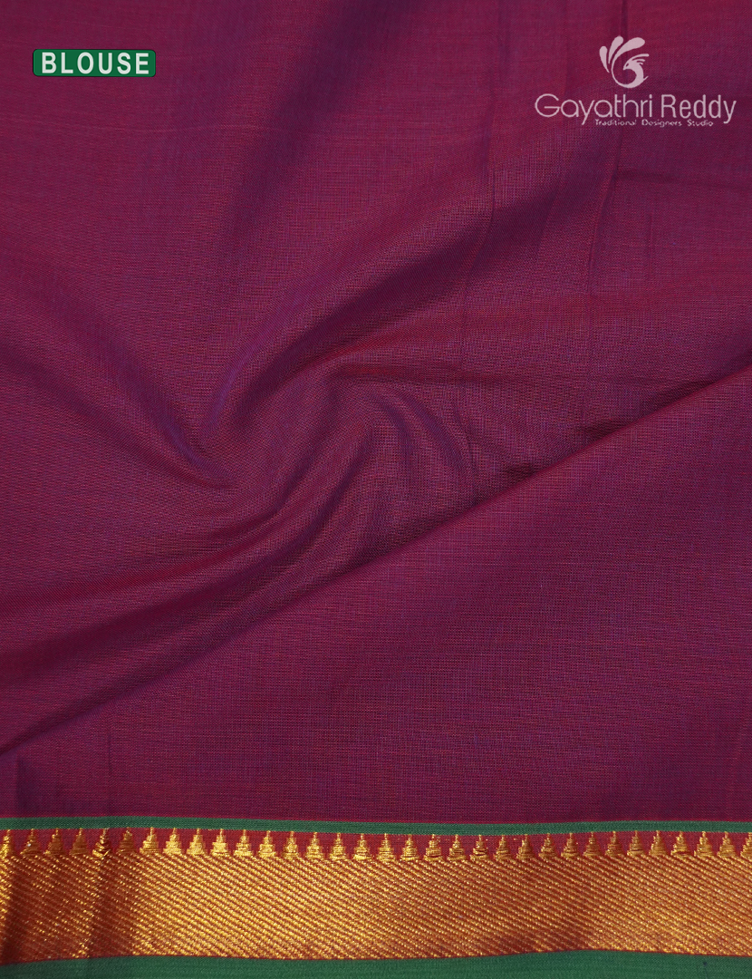 Pure Narayanpet Cotton Saree in Magenta