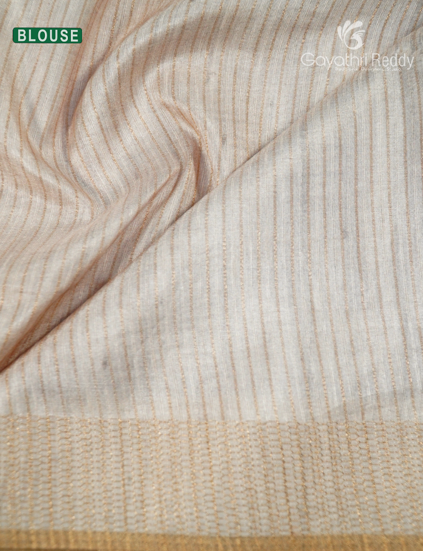 Semi Tussar Saree in Lavender and Ivory