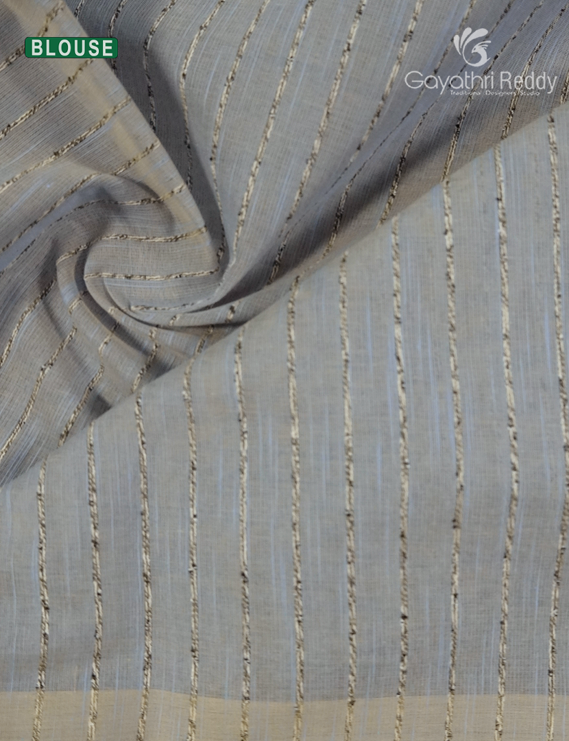 Pure Handloom Cotton Saree in Light Grey