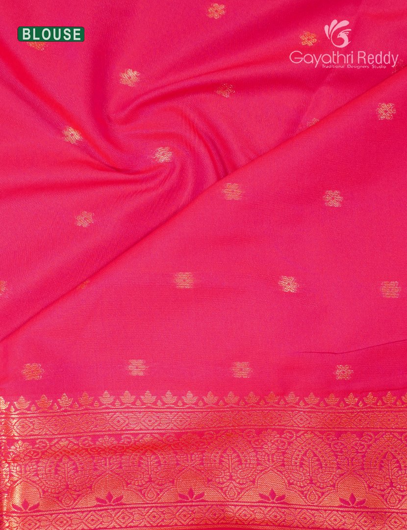 Semi Kanchipuram Art Silk Saree in Fuchsia Pink