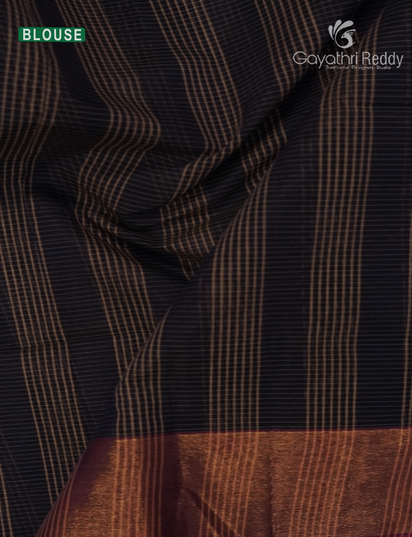 Semi Ikat Sico Saree in Navy Blue