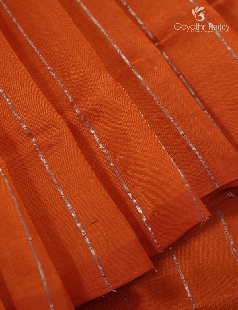 Pure Arani Sico Saree in Burnt Orange