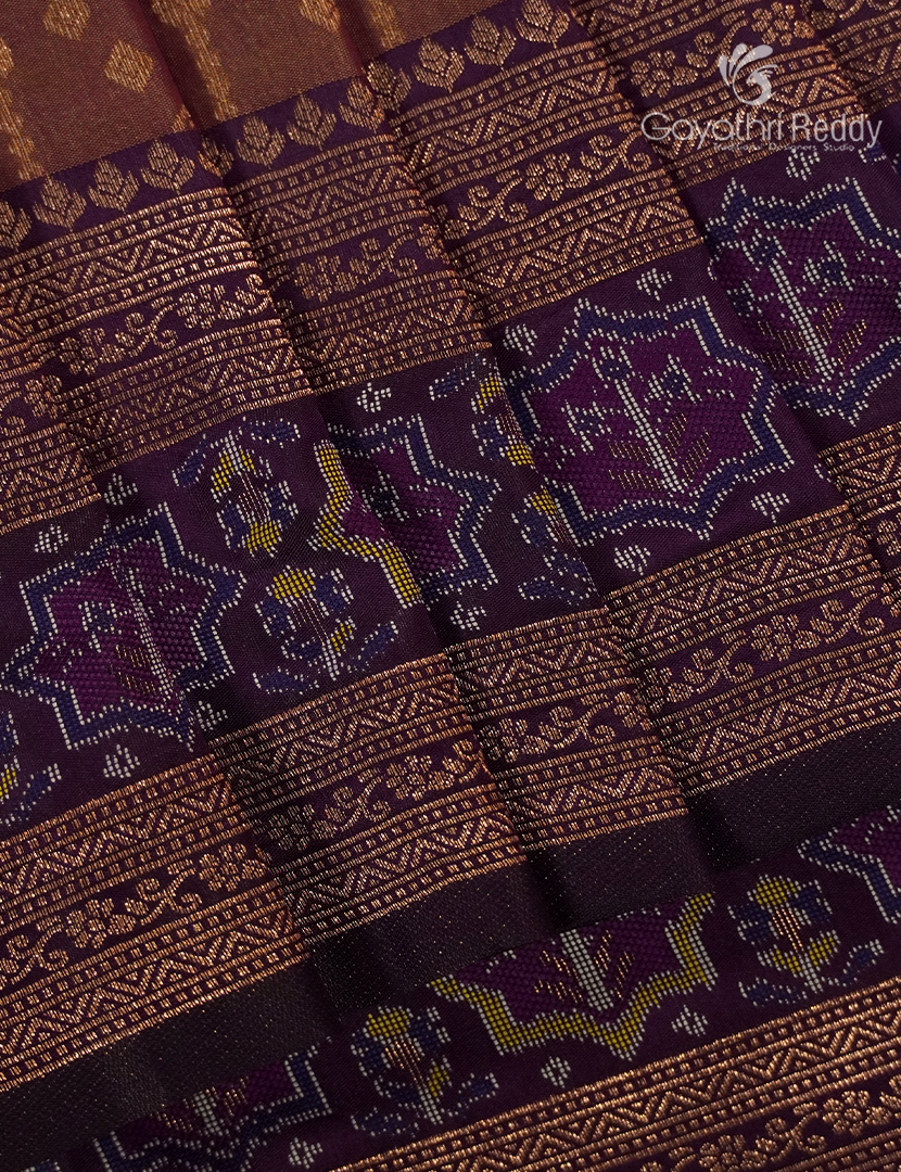 Semi Kanchipuram Art Silk Saree in Copper