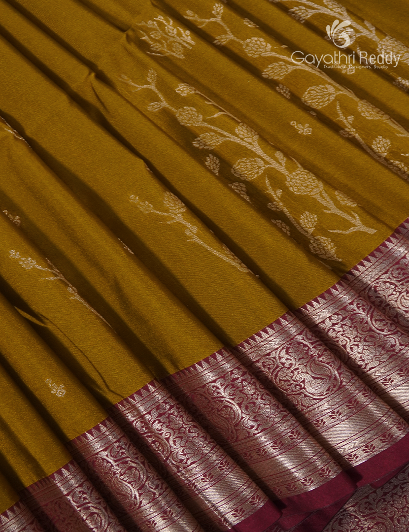 Soft Silk Saree in Deep Mustard and Deep Pink