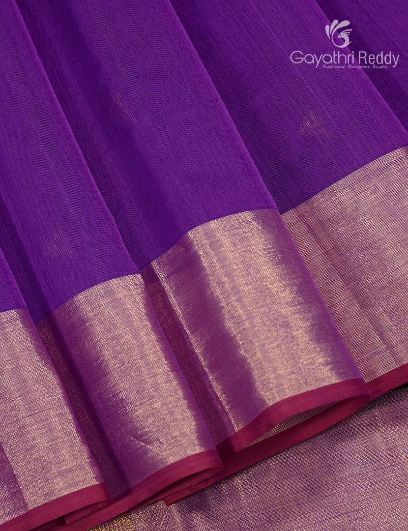 Pure Chanderi Sico Saree in Purple