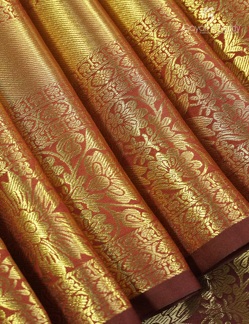 Semi Kanchipuram Silk Saree in Deep Olive Green