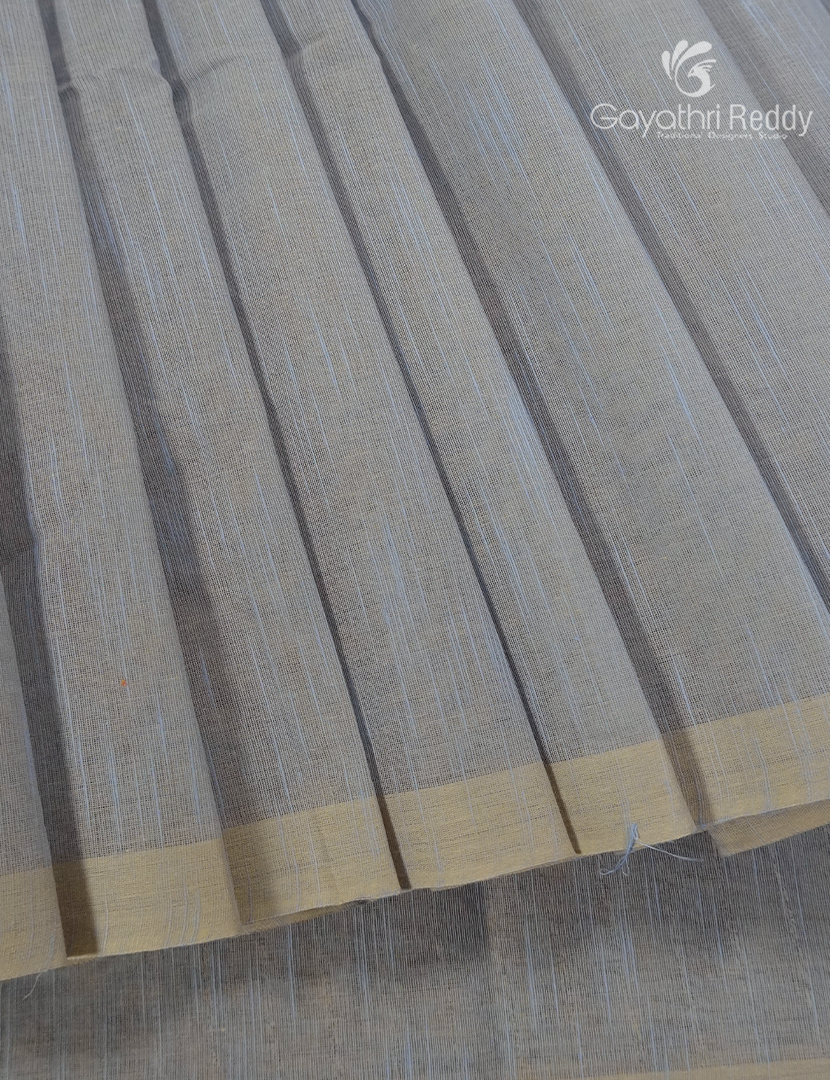 Pure Handloom Cotton Saree in Light Grey