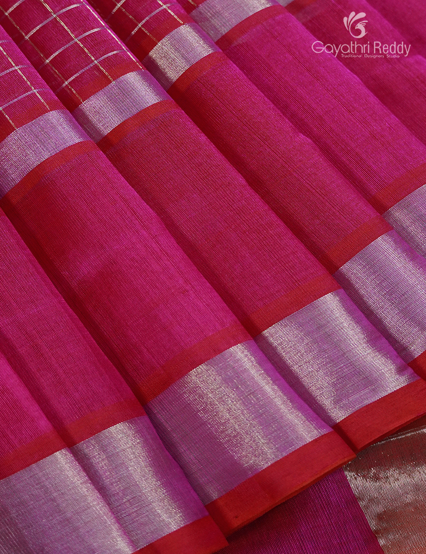Pure Arani Sico Saree in Fuchsia Pink