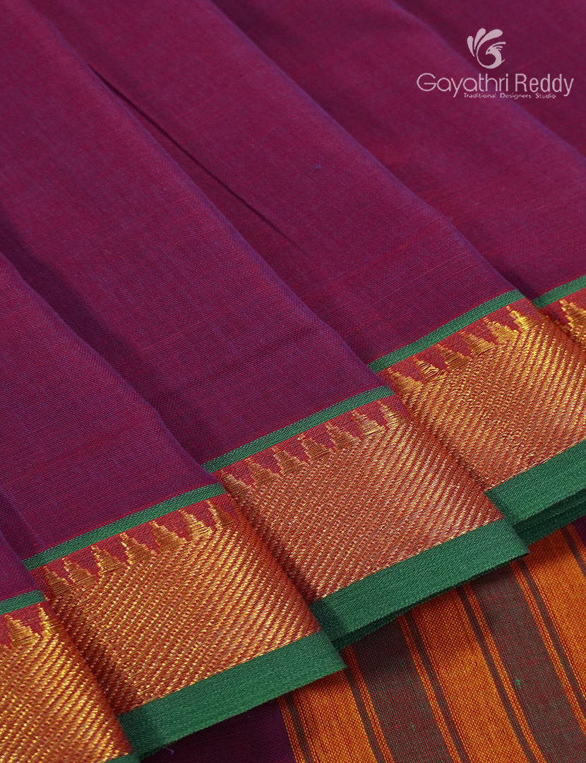 Pure Narayanpet Cotton Saree in Magenta