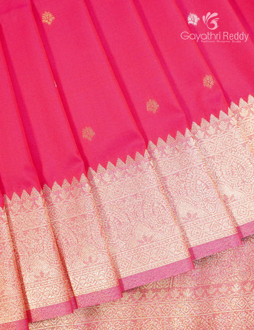 Semi Kanchipuram Art Silk Saree in Fuchsia Pink