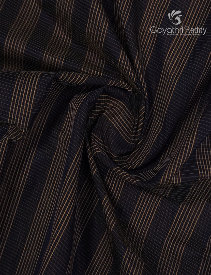 Semi Ikat Sico Saree in Navy Blue