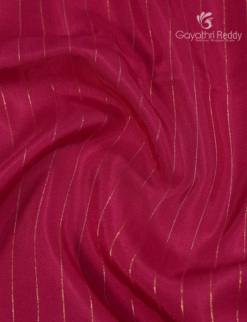 Semi Mysore Crepe Saree in Rani Pink and Navy Blue