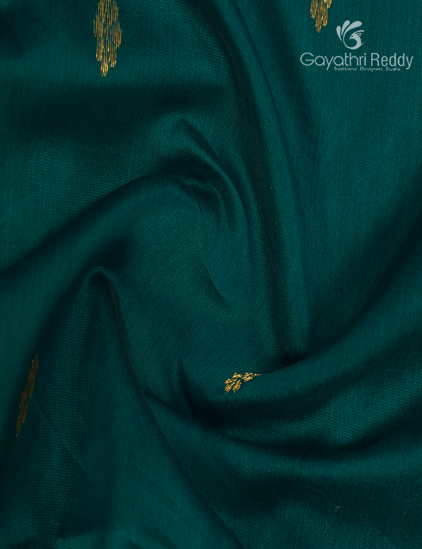 Pure Chanderi Sico Saree in Deep Rama  Green