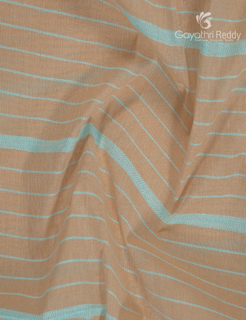 Pure Handloom Cotton Saree in Sandalwood