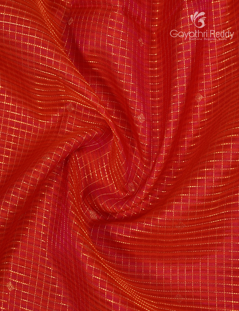 Pure Kanchipuram Vintage Silk Saree in Peach Pink and Orange