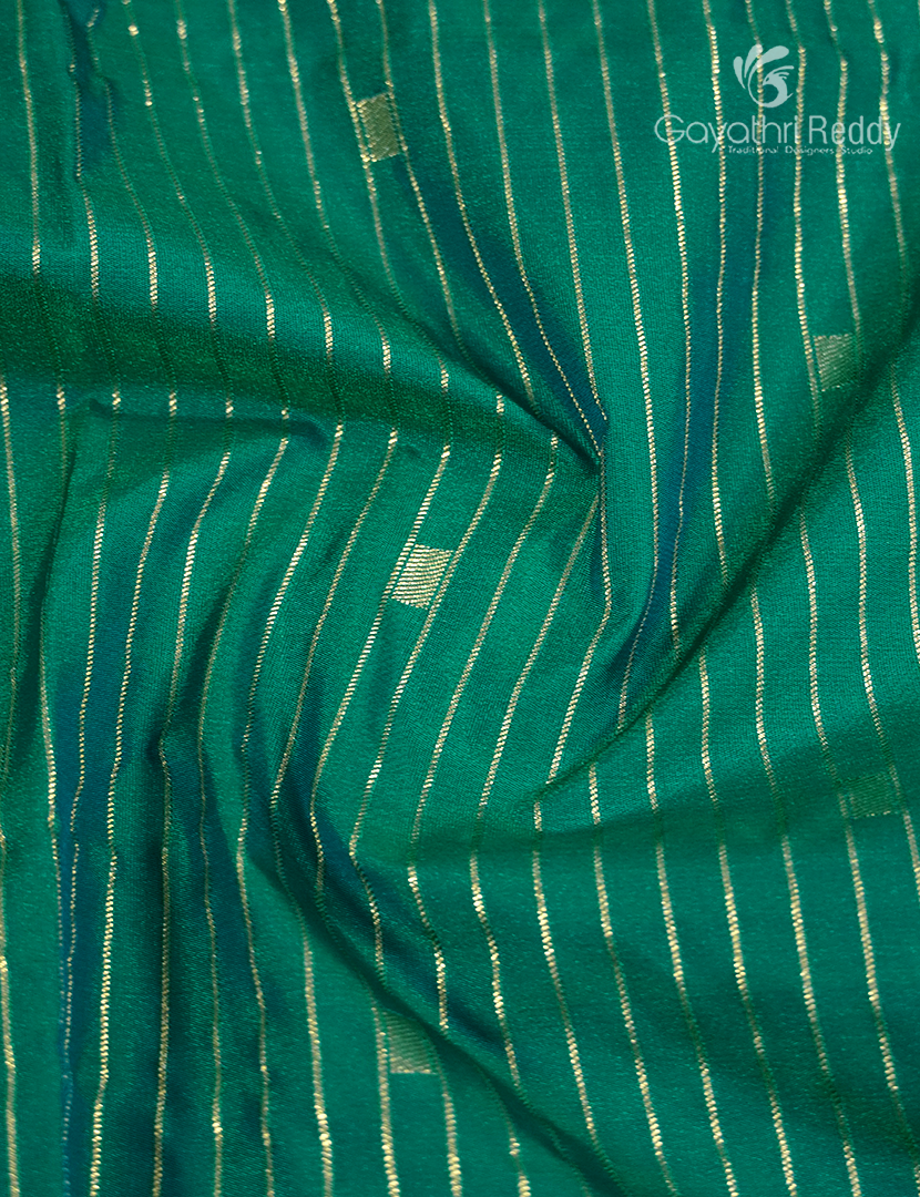 Semi Kanchipuram Silk Saree in Rama Green