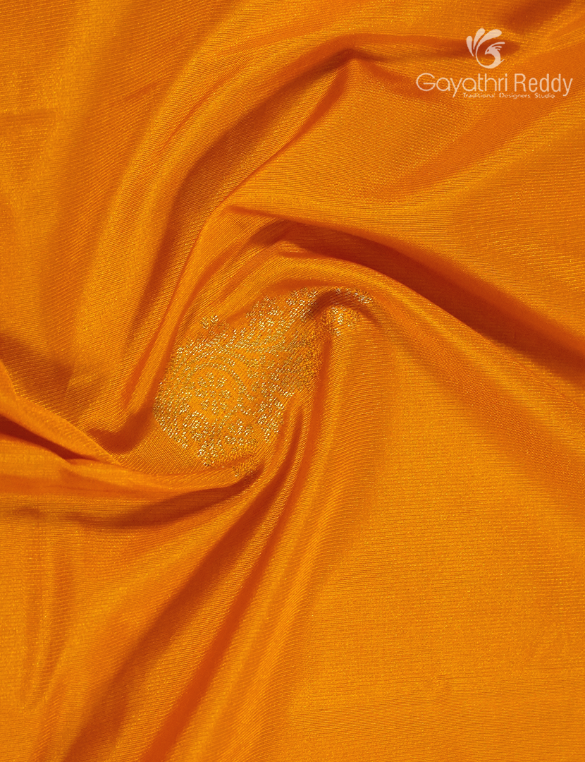 Semi Kanchipuram Silk Saree in Orange and Deep Violet