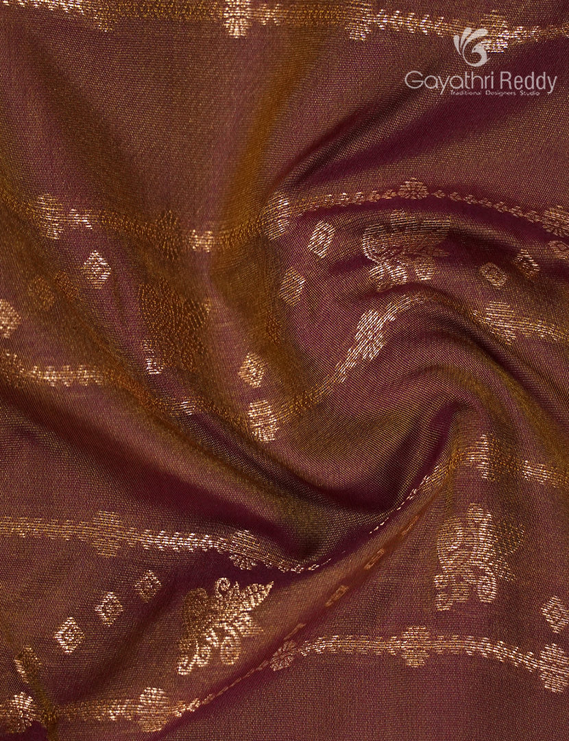 Semi Kanchipuram Art Silk Saree in Copper