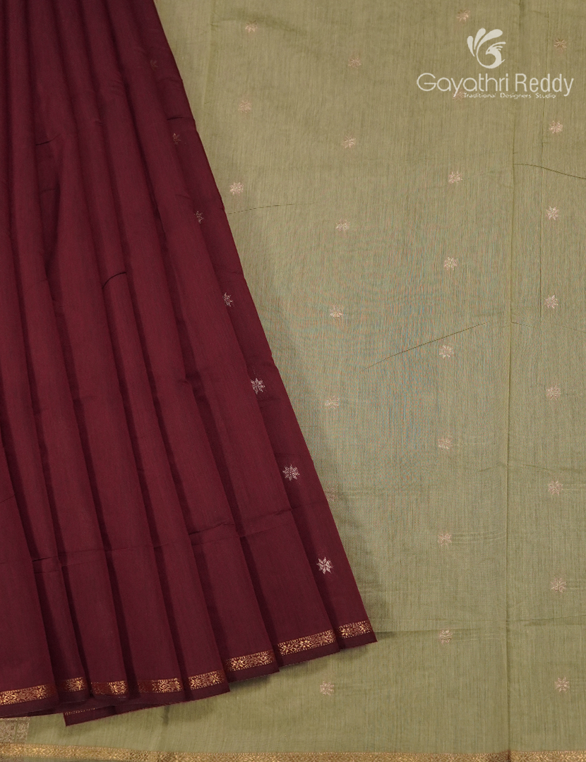 Sico Saree in Maroon Red and Cream