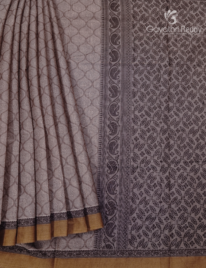 Pure Kanchi Cotton Saree in Grey