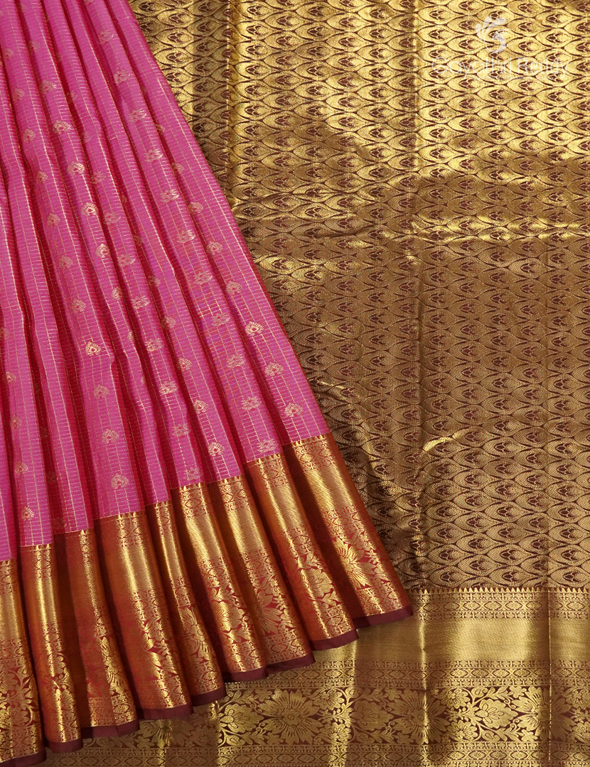 Semi Kanchipuram Silk Saree in Candy Pink