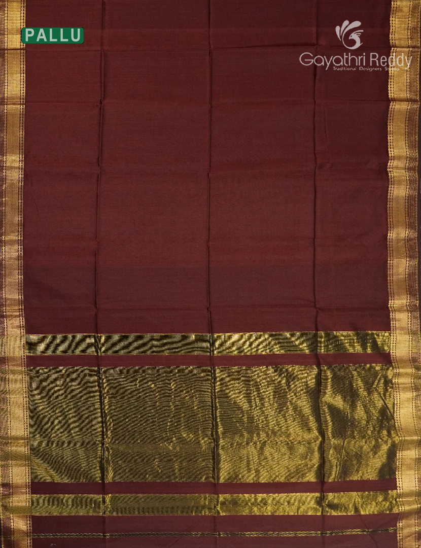 Pure Chanderi Sico Saree in Deep Maroon