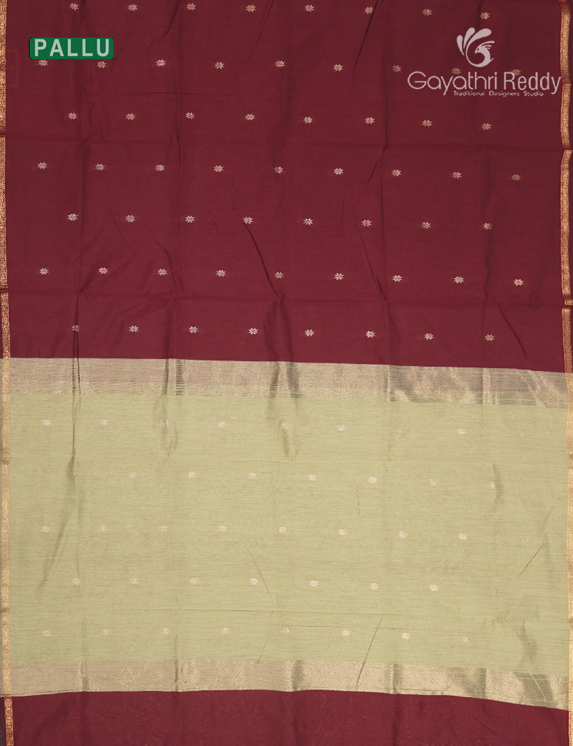 Sico Saree in Maroon Red and Cream