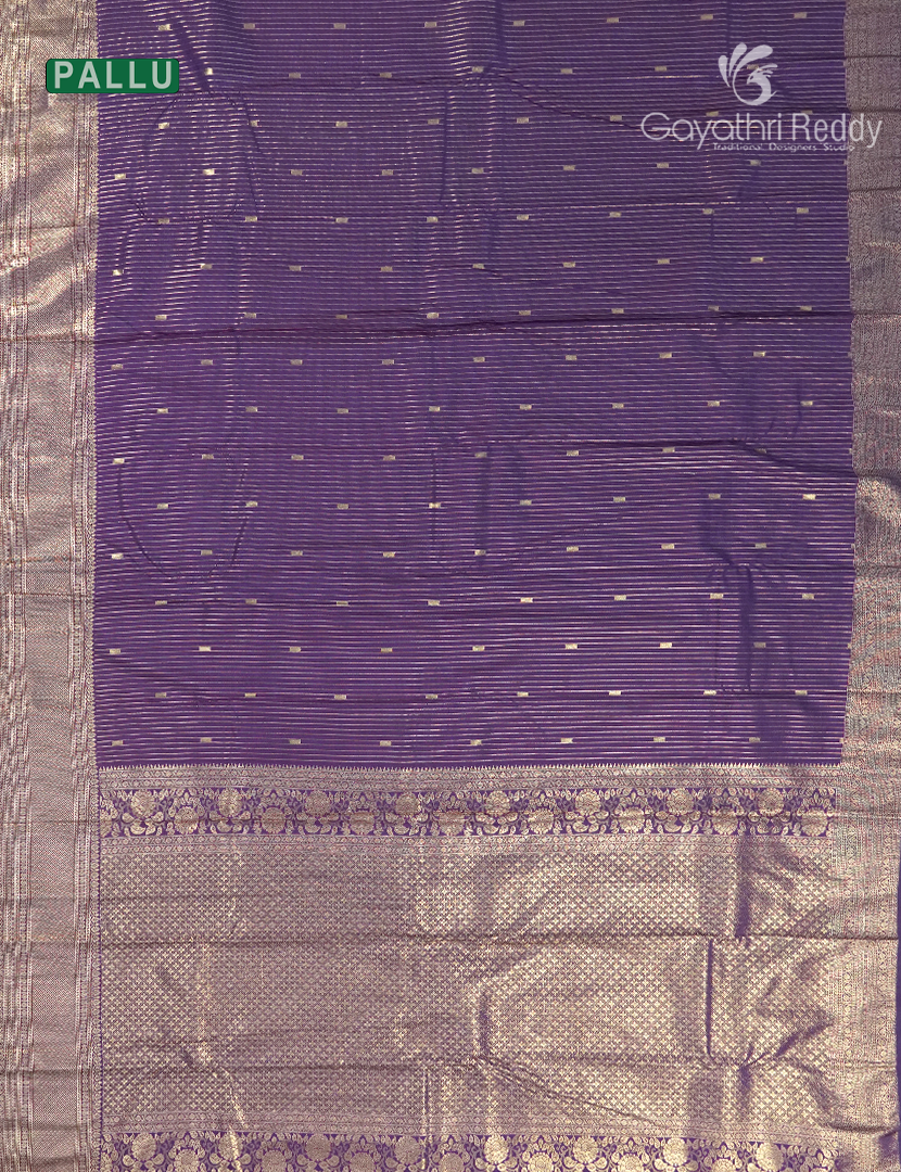 Semi Kanchipuram Silk Saree in Deep Purple