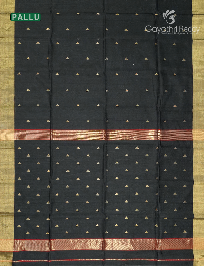 Pure Chanderi Sico Saree in Black