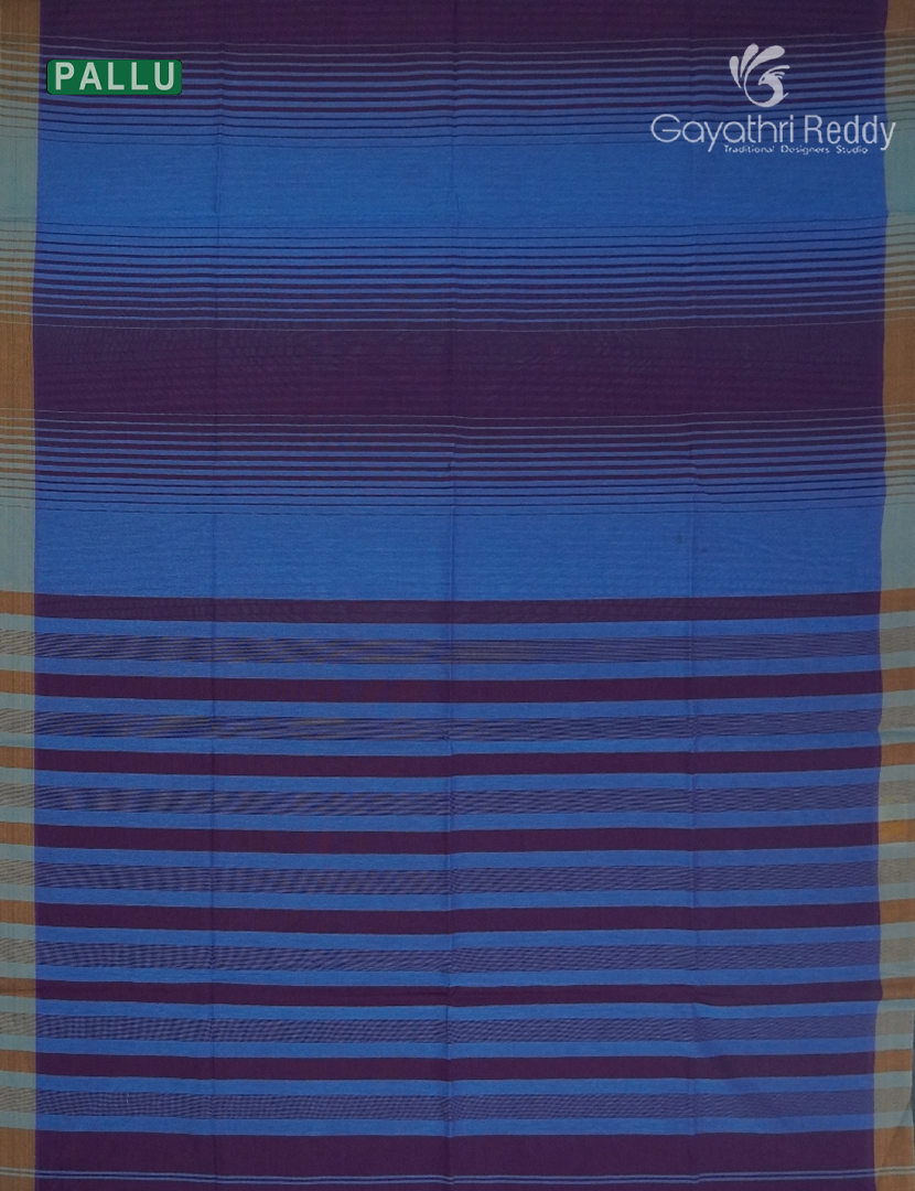 Pure Handloom Cotton Saree in Denim Blue