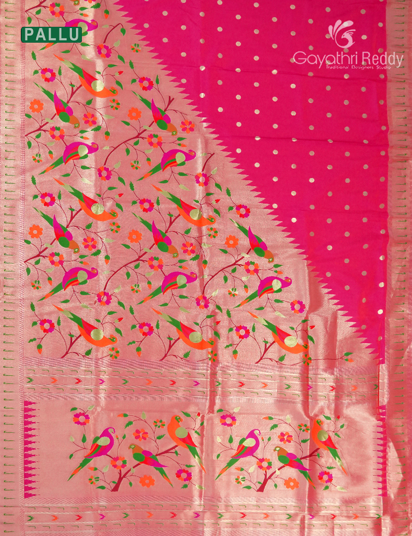 Semi Kanchipuram Silk Fancy Saree in Fuchsia Pink