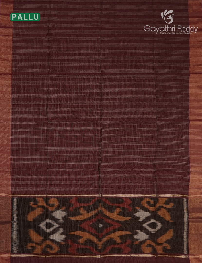 Semi Ikat Sico Saree in Maroon