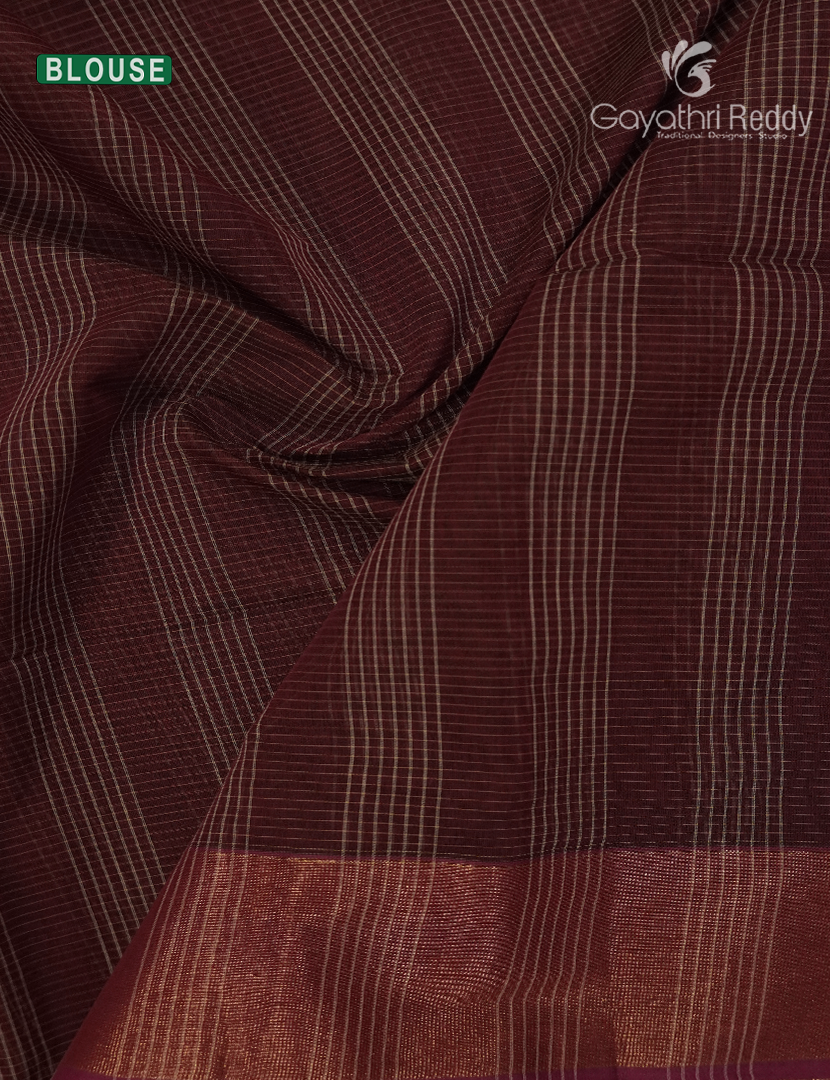 Semi Ikat Sico Saree in Maroon