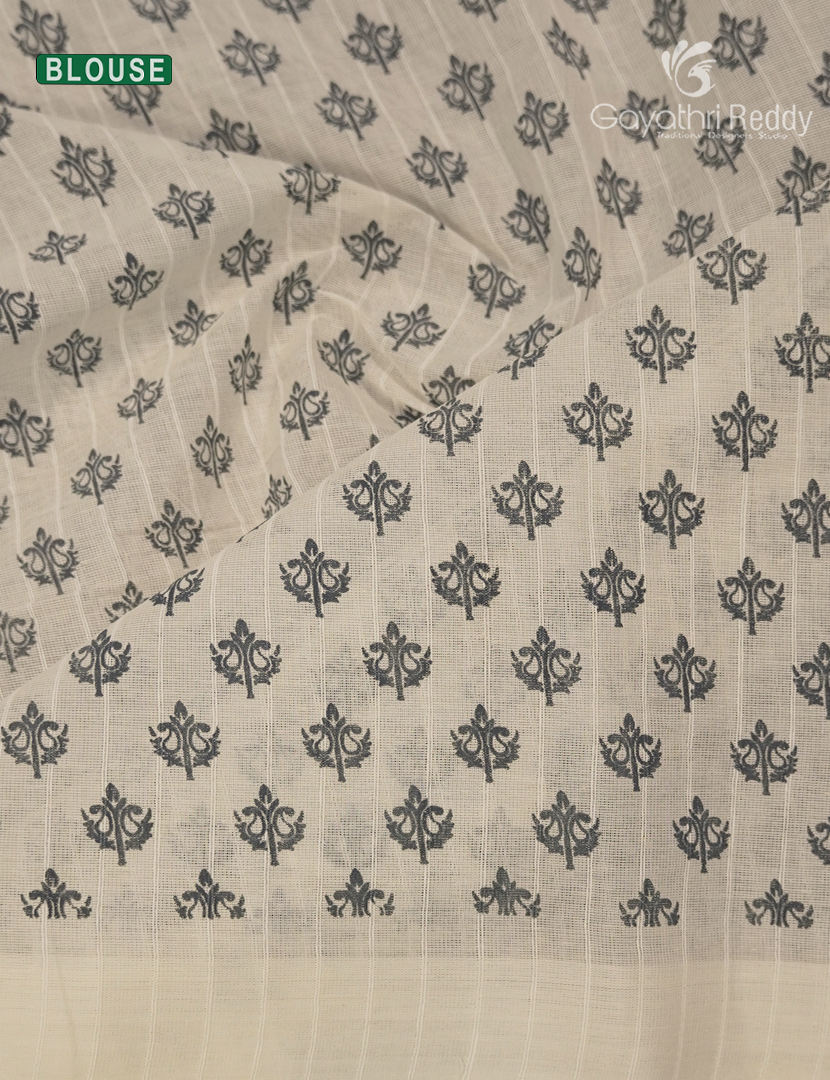 Pure Kanchi Cotton Printed Saree in Blue