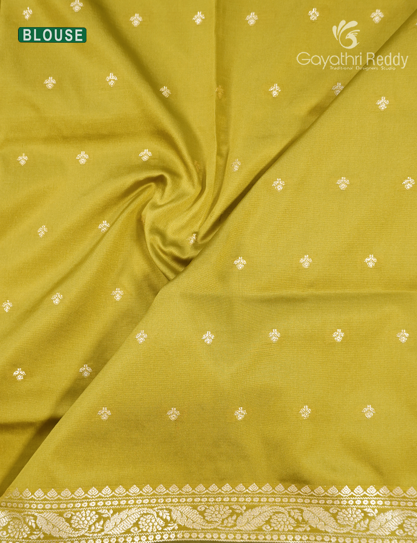 SemiKatan Silk Saree in Lime Green